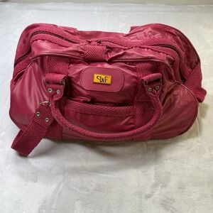 Vintage DVF Diane Von Furstenberg Pink Vinyl Duffel Bag Carry On Weekender